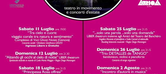 Locandina programma eventi ai Giardini Hanbury 2026 - Hanbury26 che spettacolo!