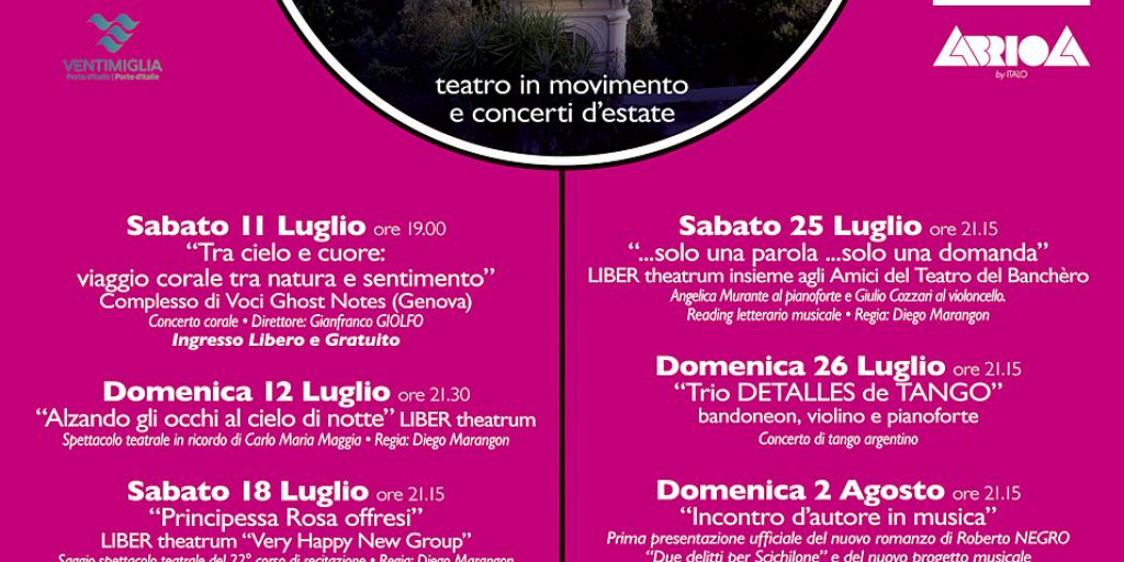 Locandina programma eventi ai Giardini Hanbury 2026 - Hanbury26 che spettacolo!