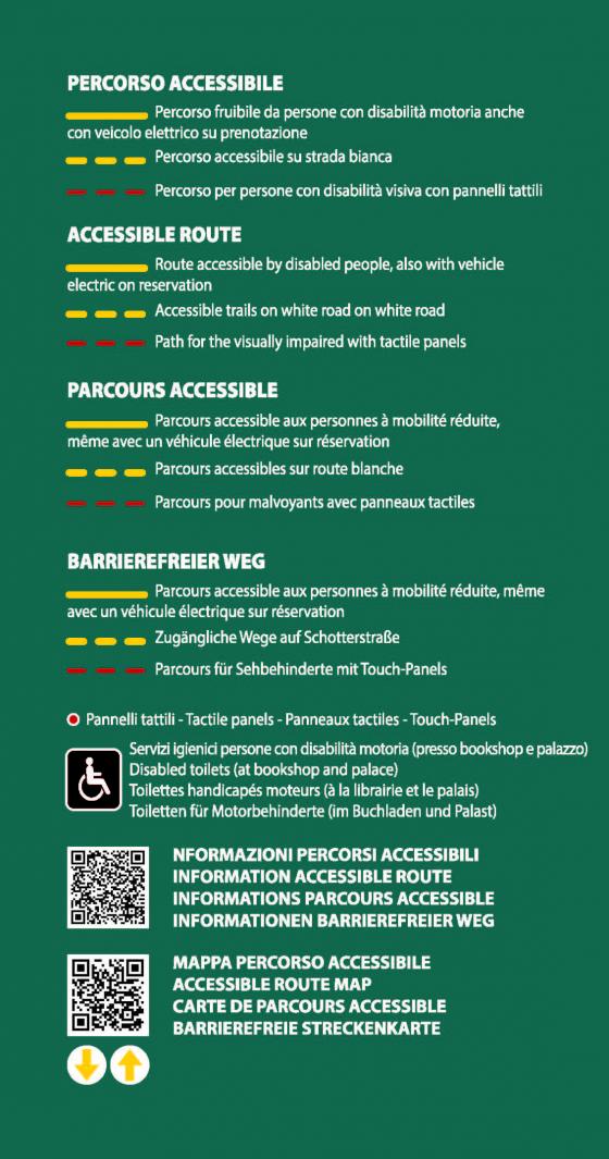 Legenda percorsi accessibili